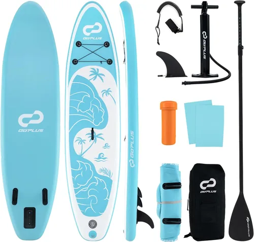 Miniatura 13 de Goplus Tabla de remo inflable de pie, 10 pies/10.5 pies/11 pies con paquete de accesorios, paleta ajustable, bolsa de transporte, aleta, bomba