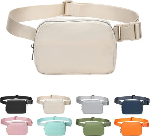 Miniatura 10 de Riñonera Bolsa de Cintura Bolso Cruzado Bolsa de Cadera para Correr Senderismo Viajes Entrenamiento Correa Ajustable para Mujeres, Gris oscuro