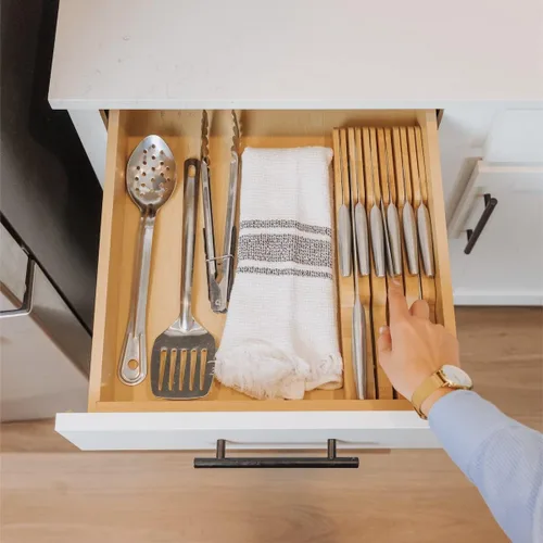 Miniatura 6 de KitchenEdge Organizador de Soporte de Bloque de Cuchillos de Cocina de Bambú - Sostiene 5 Cuchillos Largos + 6 Cortos (No Incluidos), Se Adapta a