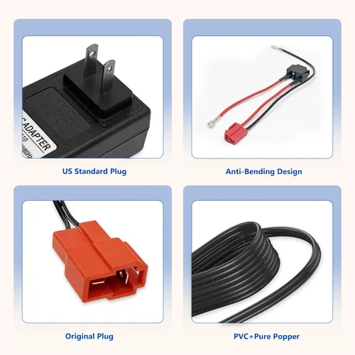 Miniatura 5 de Cargador de batería de 24 V y arnés de cable de batería compatible con juguetes de paseo para niños, baterías de 24 voltios (28.8 V) para niños
