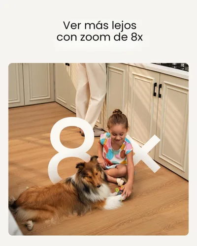 Miniatura 3 de eufy Security Cámara Interior S350, Cámaras Duales, Cámara de Seguridad 4K UHD con Zoom 8×, Cámara 360°, Monitor de Bebé, Cámara para Mascotas
