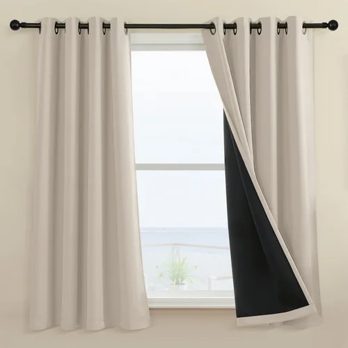 Miniatura 26 de Rutterllow - Cortinas 100% opacas, paneles de cortina con ojales, aislamiento térmico y bloqueo de luz para habitación y sala de estar