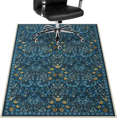 Miniatura 12 de Anidaroel Tapete floral para silla de oficina para suelo de madera, 48 x 60 pulgadas, alfombra para debajo de la silla del escritorio, tapete
