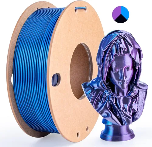 Miniatura 28 de Filamento de seda PLA para impresora 3D Filamento de seda PLA de triple color 1.75mm Filamento para impresión 3D Compatible con la mayoría de Tri