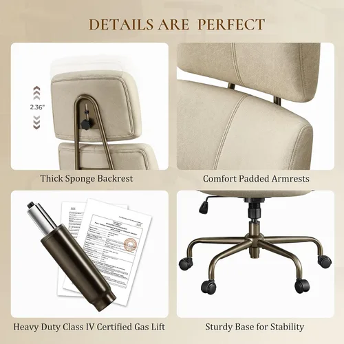 Miniatura 8 de EUREKA ERGONOMIC Sillas de escritorio de oficina en casa, silla ergonómica para computadora con respaldo alto, silla de oficina ejecutiva con Blanco