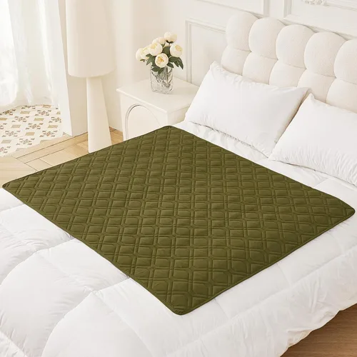 Miniatura 170 de Smiry Funda impermeable para cama de mascota, suave y lavable, para muebles, cama, sofá, reversible, a cuadros (30 x 53 pulgadas, color beige/beige)