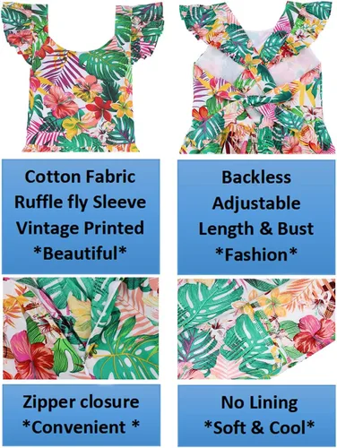 Miniatura 279 de Vestido de verano para niña, de algodón, con diseño floral
