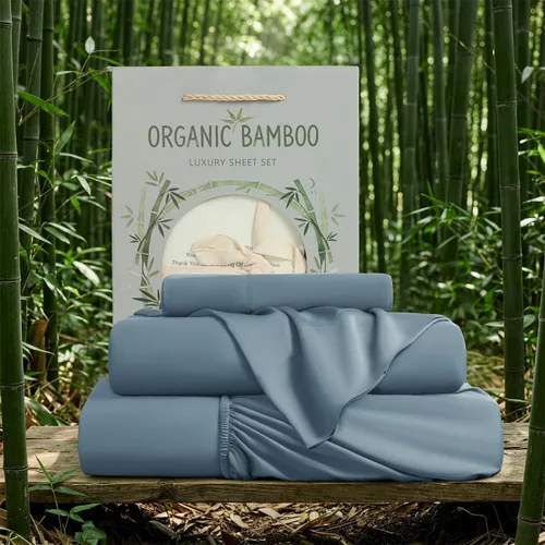 Miniatura 11 de SONORO KATE Sábanas de bambú 100 % viscosa orgánica derivada de sábanas transpirables y refrescantes para personas que duermen con calor, sábanas