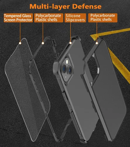 Miniatura 3 de Diverbox Funda para iPhone 15 Plus [a prueba de golpes] [a prueba de caídas] [protector de pantalla de vidrio templado], funda de protección