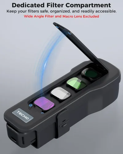 Miniatura 3 de TECHO Funda para DJI Osmo Pocket 3/Xtra Muse Accesorios, Compartimento de filtro dedicado, funciona con la cubierta original, protección completa