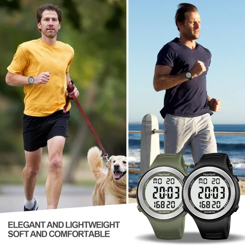 Miniatura 7 de Hearkent Reloj podómetro impermeable, sin aplicación con luz, pantalla digital, contador de pasos para calorías, segundos, pasos de alarma, reloj