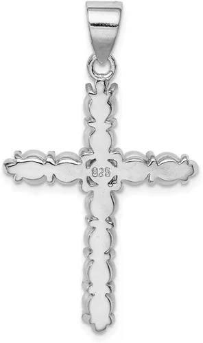 Miniatura 4 de Colgante de cruz de perlas cultivadas en agua dulce de plata de ley 36.417 1.654in x 25 mm