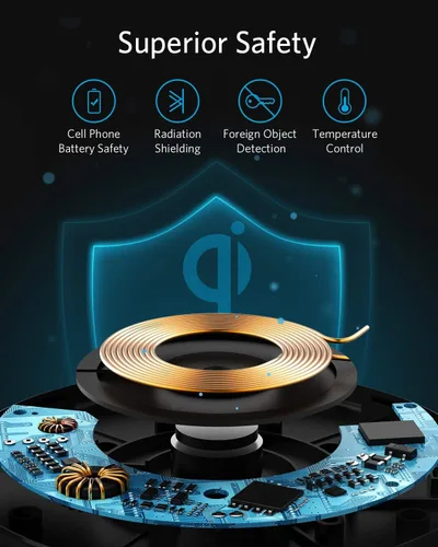 Miniatura 5 de Anker Cargador inalámbrico 313 (Pad), certificado Qi, carga rápida máxima de 10 W para Samsung, compatible con iPhone 16 Plus/15 Plus/14 Plus/12