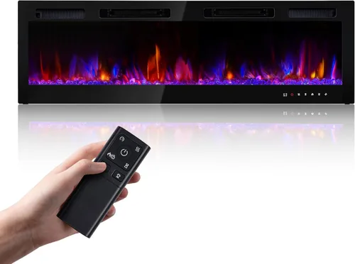 Miniatura 11 de Chimenea eléctrica de inserción Realsmart de 30" 1500W, chimeneas de pared montadas, calentadores empotrados, aptas para 2 X 6 stub, control remoto