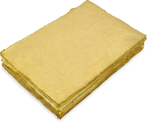 TYH Supplies Hojas de papel de acuarela hechas a mano, 50 unidades, café claro, 200 GSM, papel texturizado con borde deckled grueso rugoso para