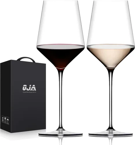Miniatura 13 de Juego de 4 copas de vino tinto, grandes copas de cristal Burgundy sopladas a mano - ultra delgadas, ligeras para cata de vinos, 23.5 onzas, regalos