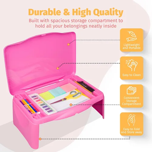 Miniatura 2 de Aerolife Mesa Plegable para Regazo - Mesa Plegable para Trabajo, Estudio, Juegos, Artes, Manualidades, Escuela - Bandeja Colapsible para Laptop