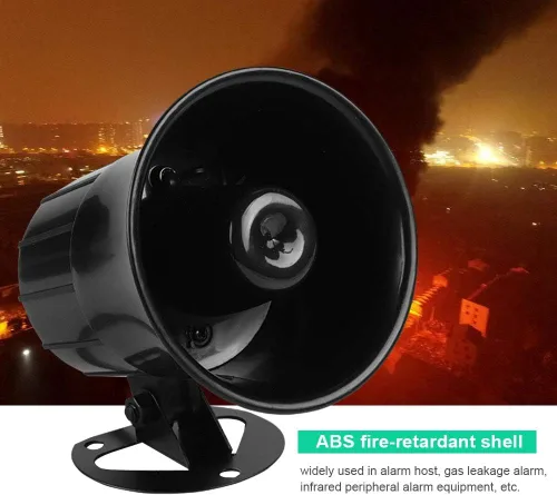 Miniatura 6 de Tosuny ES-626 Sirena de 12 V 110 dB altavoz agudo, bocina de alambre, sirena de alarma, sistema de alarma antirrobo para seguridad al aire libre