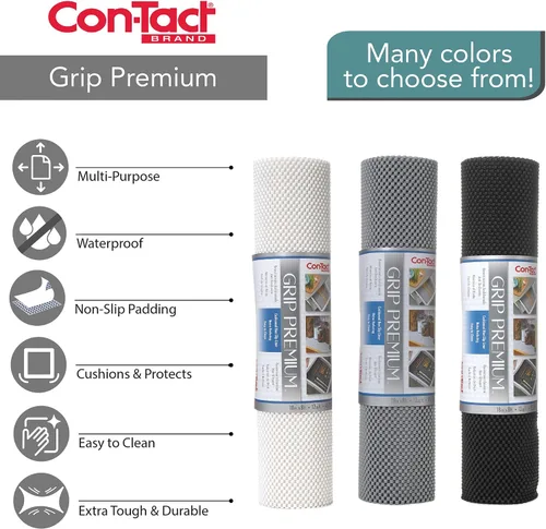Miniatura 6 de Con-Tact Brand Grip Premium, 04F-C6O1S-06, revestimiento antideslizante no adhesivo para estantes y cajones, color azul oscuro, 20 pulgadas x 4 pies