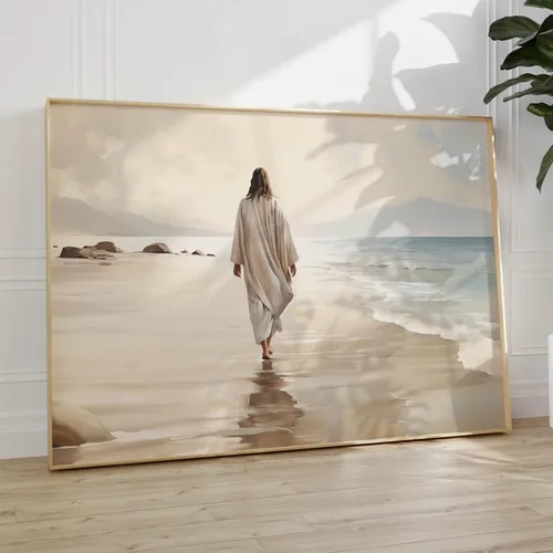 Miniatura 12 de Arte de pared de acuarela de Jesús, pintura en lienzo cristiano, imágenes de las Escrituras, decoración de pared, póster con versículos bíblicos