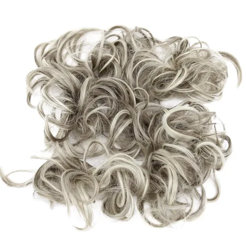 Miniatura 11 de CAISHA Postizo de Cabello, Envoltura de Cabello, Fibras Sintéticas Resistente al Calor, Rizado Desordenado, Recogido, Negro HW6