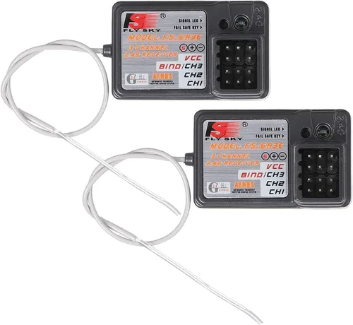 Globact Flysky FS-GR3E AFHDS Receptor de largo alcance 2.4G 3CH para FS-GT2 FS-GT2B FS-GT3B FS-GT3C FZ-IT4S Transmisor RC Car Boat (2 piezas)