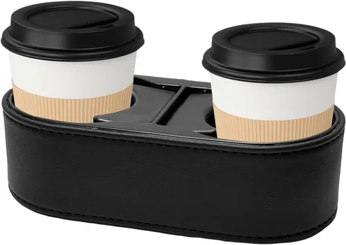 Miniatura 8 de Portavasos para automóvil, soporte doble para bebidas, organizador de consola central multifuncional, 3 x 7 x 2 pulgadas, organizador de bebidas