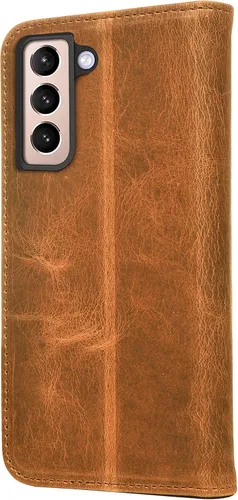 Miniatura 6 de Porter Riley - Funda de cuero para Samsung Galaxy S22. Funda de piel auténtica con soporte, cartera/cubierta (bronceado)