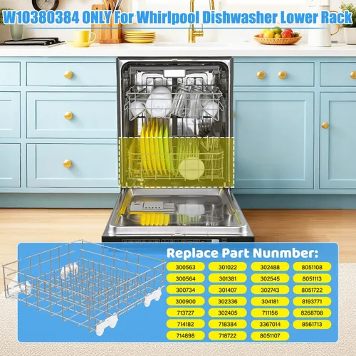 Miniatura 4 de Upgrade W10311986/W10380384 - Estante inferior para lavavajillas diseñado para Whirlpool Piezas de estante de lavavajillas WDT750SAHZ0 WDTA50SAHZ0