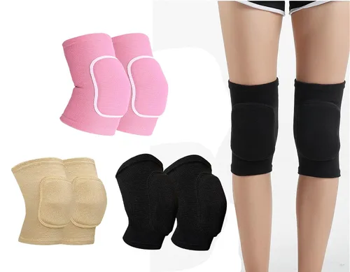 Miniatura 10 de YYaaloa Rodilleras de esponja transpirable flexible y elástica para voleibol, baile, fútbol, yoga, baloncesto y patinaje (M, negro, 1 par)