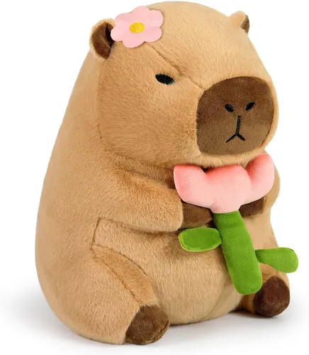 Miniatura 10 de Ditucu Bonita almohada de felpa Capybara naranja con mochila de tortuga, animales de peluche, juguetes de peluche Capibara, regalos para niños