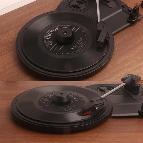 Miniatura 3 de Adaptador de 45 discos para tocadiscos de 45 RPM para tocadiscos de vinilo de 7 pulgadas, accesorios para tocadiscos de aluminio macizo