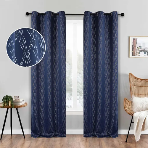 Miniatura 13 de BLUENILEMILLS Paneles de cortinas opacas para oscurecer la habitación con bolsillo para barra, cortinas perfectas para ventanas de cocina