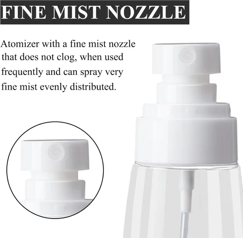 Miniatura 5 de DNSEN Paquete de 3 botellas rociadoras de 2 onzas líquidas, vacías pequeñas, de niebla fina, botellas transparentes de tamaño de viaje, botella