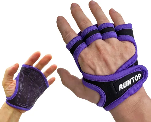 Miniatura 15 de RUNTOP Guantes de entrenamiento para fitness, entrenamiento cruzado, WODS, gimnasio, yoga, ejercicio, almohadillas de agarre para levantamiento