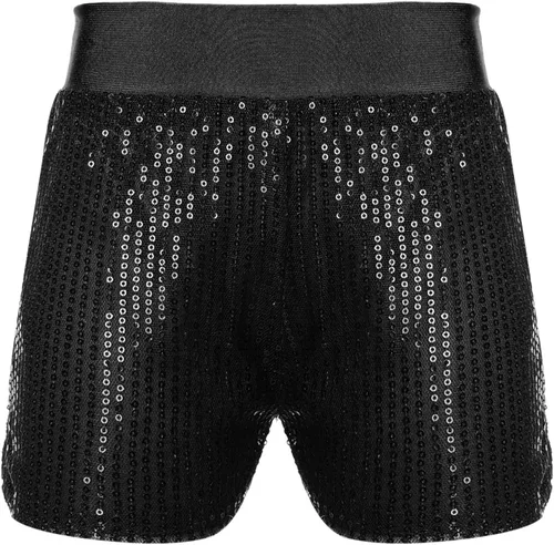 Pantalones cortos de ballet para niñas y niños con lentejuelas con purpurina, hip hop, jazz, ballet, baile, yoga, gimnasio, pantalones cortos de