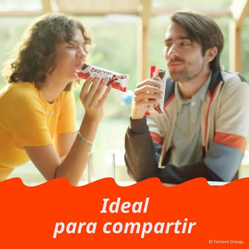 Miniatura 9 de Kinder Bueno Crema de chocolate con leche y avellanas, paquete de 30 unidades, 2 barras de chocolate envueltas individualmente por paquete, 1.5