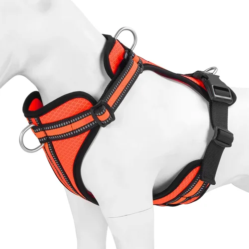 Miniatura 9 de Wisedog Arnés para perro de tamaño mediano, chaleco para mascotas con clip frontal, arnés ajustable para cachorro con 3 hebillas de liberación