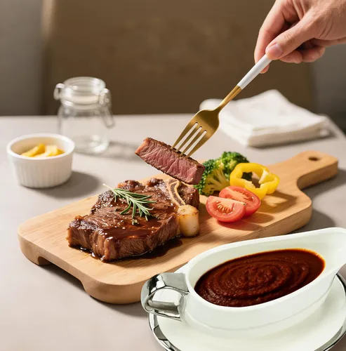 Miniatura 6 de Cheardia Salsa de 14 onzas con bandeja, bote de salsa de cerámica blanca con borde plateado, mango ergonómico y boquilla grande antigoteo