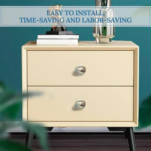 Miniatura 6 de Cap Negre Watercolor Drawer Pulls Modern Stainless Steel Door Handle Round Cabinet Knobs Exquisite Drawer Knobs Fashion Cabinet Handles Closet Door