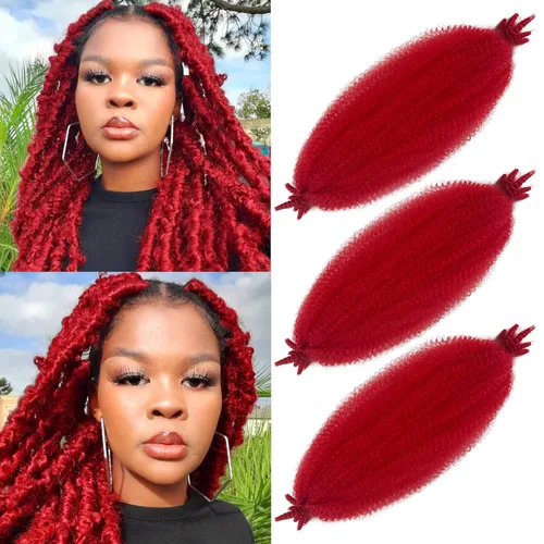 Miniatura 12 de Cabello Afro Twist Elástico de 16 pulgadas, cabello Cuban Twist 30# Marley Twist trenzado, Afro Twist suave, extensiones de cabello sintético rizado