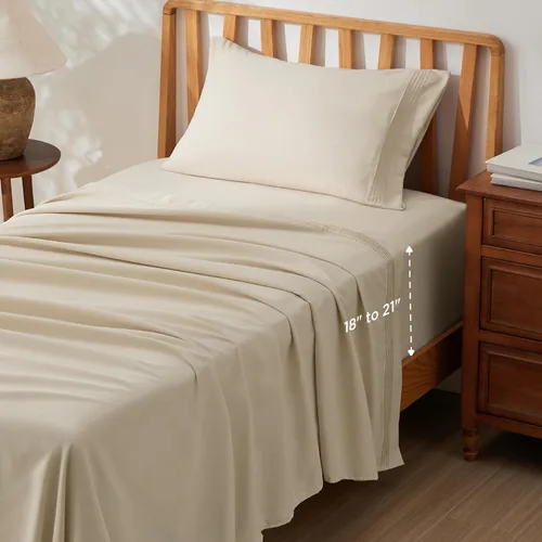 Miniatura 39 de Bedsure Juego de Sábanas King de Bolsillo Profundo - Se Adapta a Colchones de Hasta 21 Pulgadas de Grosor - 4 Piezas Sábanas de Cama GentleSoft