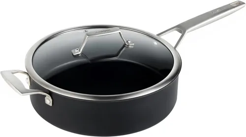 Miniatura 9 de MsMk Sartén antiadherente de 3.0 cuartos de galón con tapa, sartén antiadherente de titanio y cerámica de 9.5 pulgadas con tapa, mango que se