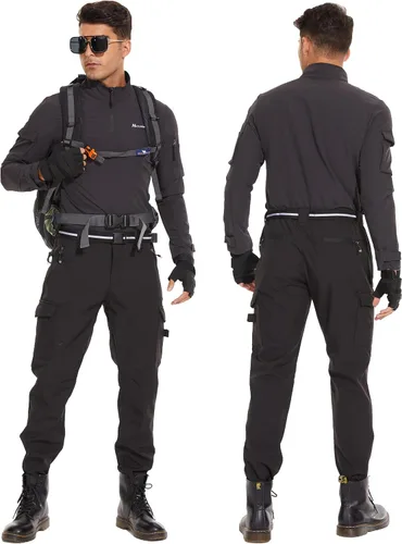 Miniatura 2 de NATUVENIX Snow Pants Men Ski Pants Men Water Resistant Hiking Pants for Men Fleece Lined Tactical Work Snowboard Pants