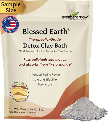 Baño de arcilla desintoxicante Blessed Earth, bentonita de sodio 100% puro, grado terapéutico, limpieza y purificación, por EvenbetterNow LLC,