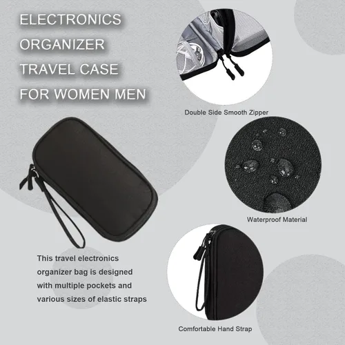 Miniatura 2 de Organizador de artículos electrónicos de viaje para mujeres y hombres, bolsa organizadora de cables, accesorios tecnológicos electrónicos para banco