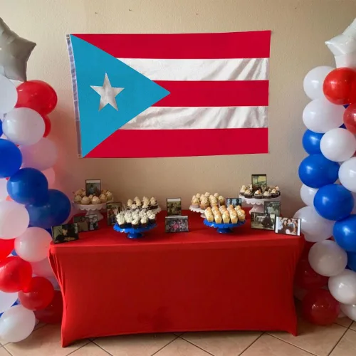 Miniatura 2 de Bandera de Puerto Rico azul claro de 3 x 5 pies 3 x 5 pies con ojales de latón (azul)