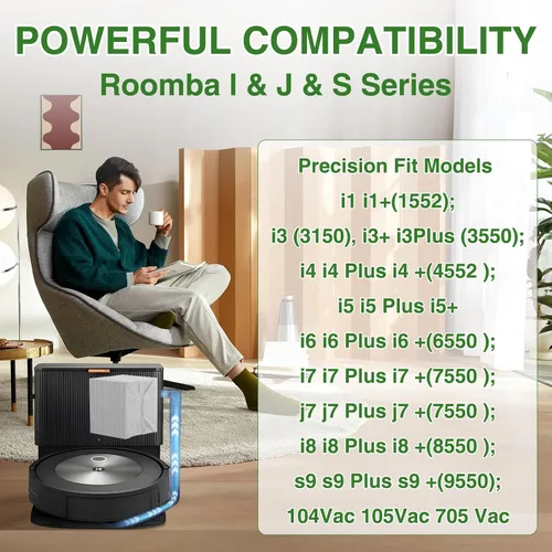 Miniatura 5 de VBN Paquete de 26 bolsas de vacío para iRobot Roomba i S J 100 400 500 Series All Clean Base, compatible con i3+ i4+ i5+ i6+ i7+ i8+ j7+ j8+ j9+ s9+