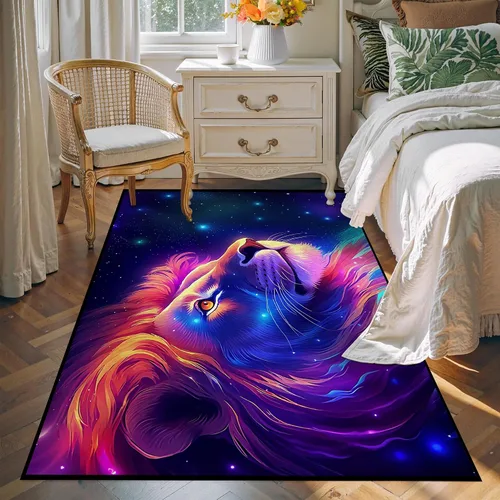 Miniatura 21 de Alfombra de Área Galaxia de 5' x 7', Dormitorio Sala de Estar para Niñas Niños Varones Alfombra Nebulosa Vórtex Tapetes Púrpura Azul Nube galaxy 1