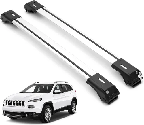 Miniatura 10 de ERKUL Barras transversales de techo para Jeep Cherokee 2014-2023 Barras transversales de aluminio con bloqueo antirrobo para techo Compatible